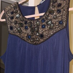 Boston Proper Blue Embellished Camisole